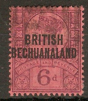 Bechuanaland 1891 6d Purple on rose-red. SG36.